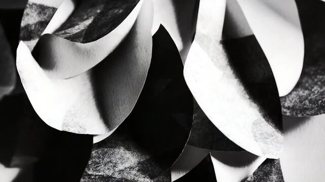 A close-up view of a bundle of blank black and white papers, ideal for representing creativity, ideas, or written works