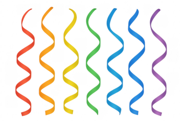 Colorful party streamers creating festive celebration ribbons