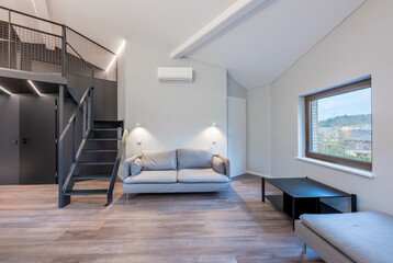 Modern Modern Luxury Home Loft Apartment Minimalist Living Room and Comfortable Furniture 