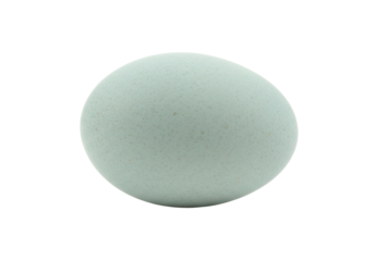 Light blue speckled egg isolated PNG, natural food ingredient for Easter and baking projects on transparent background
