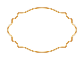 Golden luxury 3d frame. Indian decorative element. Ornamental shiny border in oriental style. Realistic object mockup for photo frame. Vector for certificate, stamp, vignette