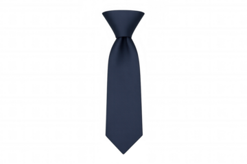 Navy blue necktie for business or formal wear, elegant men's fashion accessory isolating on transparent background