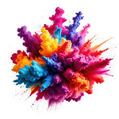 Obraz premium Vibrant burst of colorful powder clouds, exploding in a dynamic, abstract formation