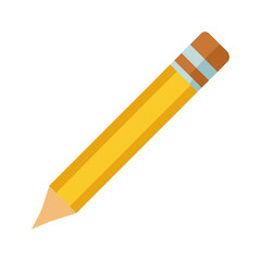 Basic Pencil Icon on White Background