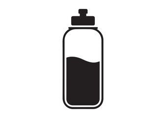 Fototapeta premium Half-full water bottle icon, Half-full water bottle vector