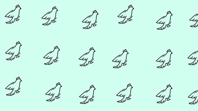 Looping pattern animal bird on pastel green, perfect for background designs, textiles, stationary, and digital wallpapers with an animal theme