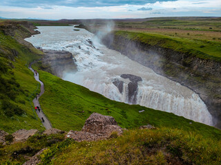 The Gullfoss waterfall in Iceland
