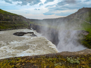 The Gullfoss waterfall in Iceland