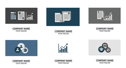 Business and Finance Icon Set for Data Analysis, Financial Reporting, and Human Resources Management in Corporate Branding, Flat Vector Elements, Vector Illustration, Simple Vector, Stylized Vector