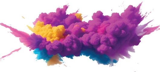 Bright Rainbow Watercolor Splash with Soft Gradient Ink Flow and Colorful Brush Stroke Explosion on White Background for Modern Creative Abstract Art Design Illustration