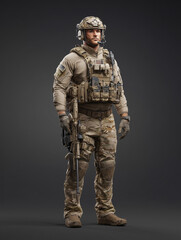 Obraz premium Tactical soldier equipped for modern combat