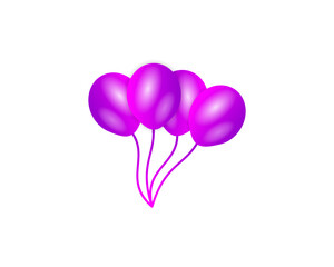 purple gradient balloon vector