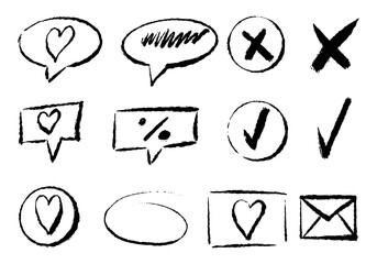 Set of different hand drawn vector doodles.