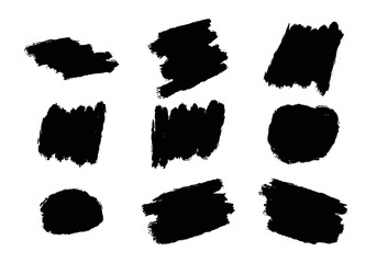Set of different hand drawn vector strokes.