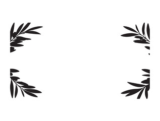 Silhouette above olive branches, minimal and balanced white background.