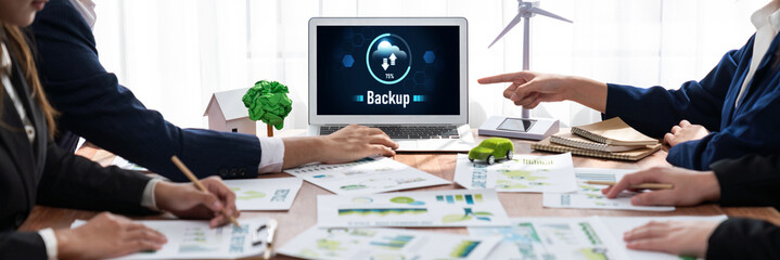 Backup Storage Data Internet Technology Business concept. Database storage cloud technology file...