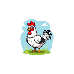 Chicken icon flat vector design.