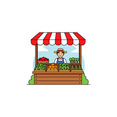 Fruits shop icon flat vector design.