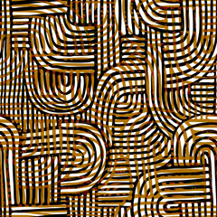 Abstract boho zen arch modern textured seamless pattern in earth tones. Psychedelic background for interior decor, wallpaper, wall panel, textile, web banner, mobile apps, home decor. 