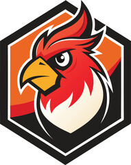 Aggressive red bird mascot logo design