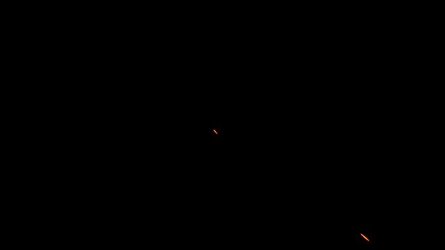 red energy spark hit effect on black background