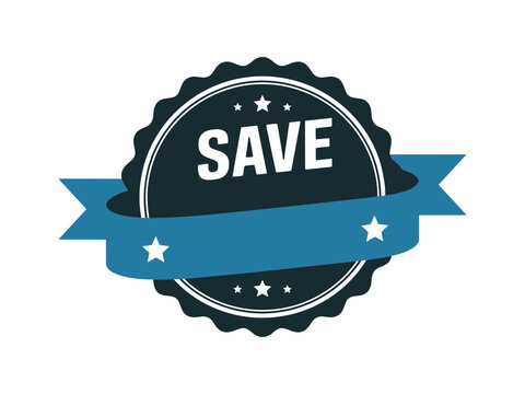 Vector art of save badge, a symbol of discount and special offer sticker
