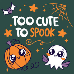 Spooky cartoon halloween typography design featuring a festive and fun phrase for celebrations