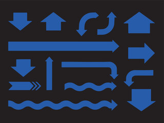 Dynamic arrow design with vibrant color options and classic typography for modern graphics
