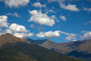 October 2025, Sochi, Krasnaya Polyana, Russia. Streets and views of the village of Krasnaya Polyana.