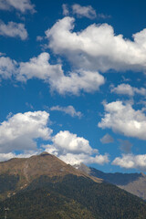 October 2025, Sochi, Krasnaya Polyana, Russia. Streets and views of the village of Krasnaya Polyana.