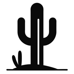 Obraz premium Cactus plant tree black and white vector on white background.
