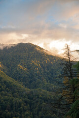 October 2025, Sochi, Krasnaya Polyana, Russia. Streets and views of the village of Krasnaya Polyana.