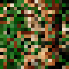 Colorful abstract mosaic background. Pixel effect. Camo and camouflage.
