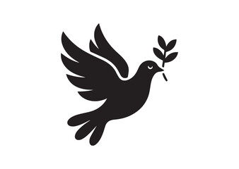 Fototapeta premium Dove of peace icon, Dove of peace solid vector design