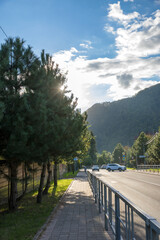 October 2025, Sochi, Krasnaya Polyana, Russia. Streets and views of the village of Krasnaya Polyana.