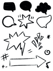 Collection of Speech Bubbles and Symbols for Communication and Emphasis