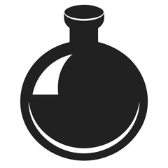 Simple round bottle black and white vector on white background.