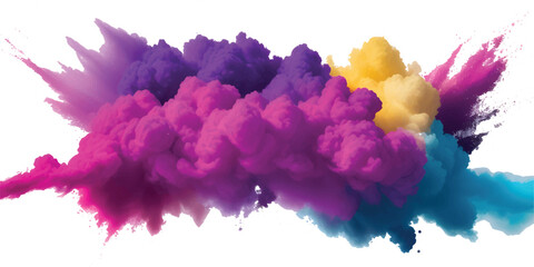 Modern Abstract Watercolor Paint Splash Texture with Vibrant Rainbow Ink Flow and Multicolor Brush Stroke Gradient on White Background for Bright Artistic Design and Creative Watercolor Illustration