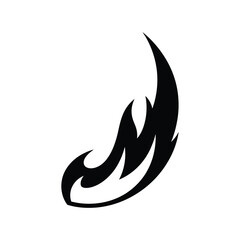 Black flame silhouette for design element