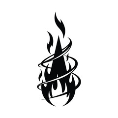 Abstract black fire flames, a unique design element