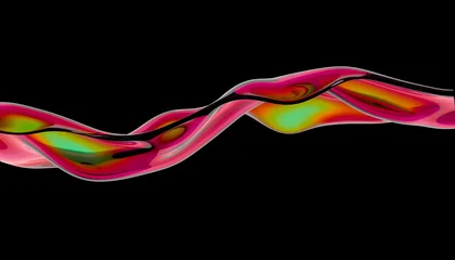 Selbstklebende Fototapeten Abstrakte Welle abstract design liquid 3d background texture wallpaper wave dark   © skandar