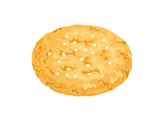 Sweet biscuit isolated on white background. Vector cartoon flat illustration. 