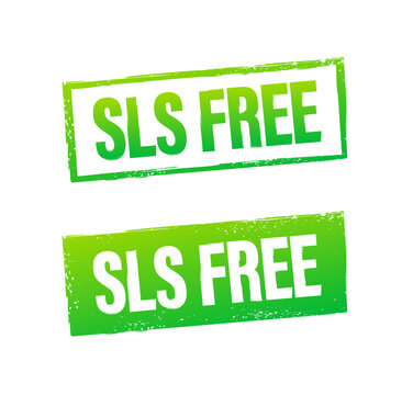 SLS free sodium laureth sulfate grunge stamp labels