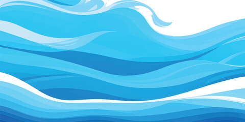 A vibrant blue ocean wave pattern with flowing lines creates a dynamic digital illustration design texture for a sea water background