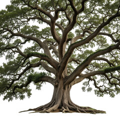 Fototapeta premium Ancient, majestic tree with sprawling branches and lush green foliage