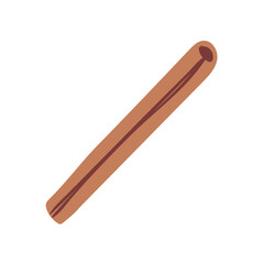 Cinnamon stick isolated on transparent. Hand drawn flat vector illustration. Traditional holiday food, sweets, Christmas, New Year, seasonal design element, clip art