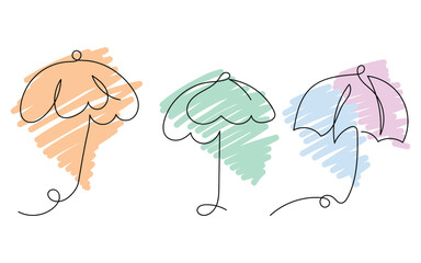 rain umbrella art, pastel weather draw, colorful shade sketch