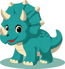 Cute Triceratops Dinosaur Vector