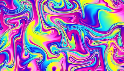 Rainbow swirling pattern with vivid neon pink, yellow and blue tones. Excellent for vibrant print design, retro-futuristic UI or energetic abstract backdrops. Vibrant graphic abstract wallpaper