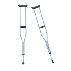 Crutches Isolated on White Background vector Illustration